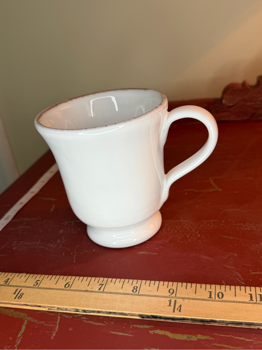Vietri White Pedestal Ceramic Mug with Handle